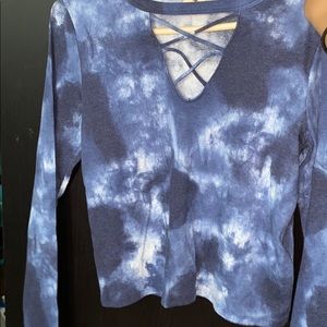 Blue tie dyed shirt